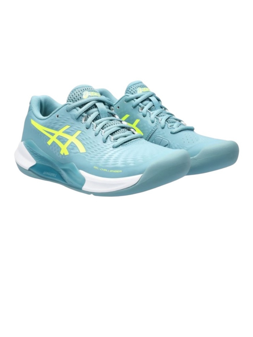 ASICS Women's Challenger 14 Aqua Athletic Tennis Sneakers Blue /Neon Yellow 9.5